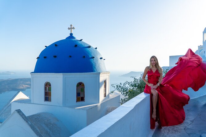 Santorini Flying Dress by Rozali Photography - Timing in the 5:00 PM to 7:30 PM window