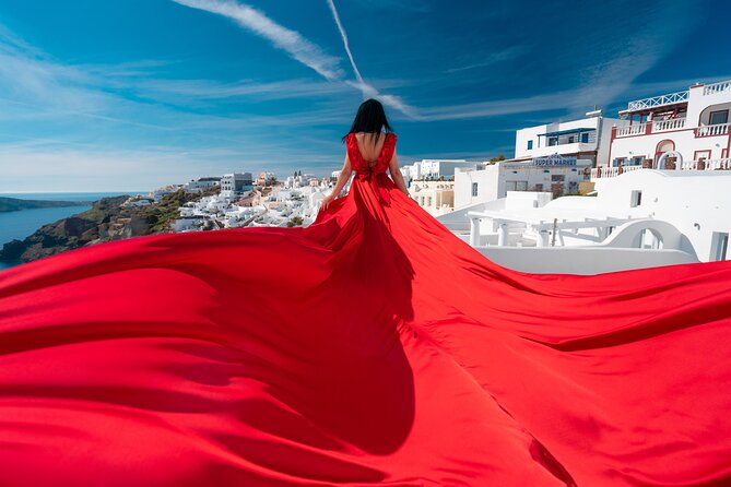 Santorini flying dress photo - What You’re Really Buying With a Flying Dress Shoot in Santorini