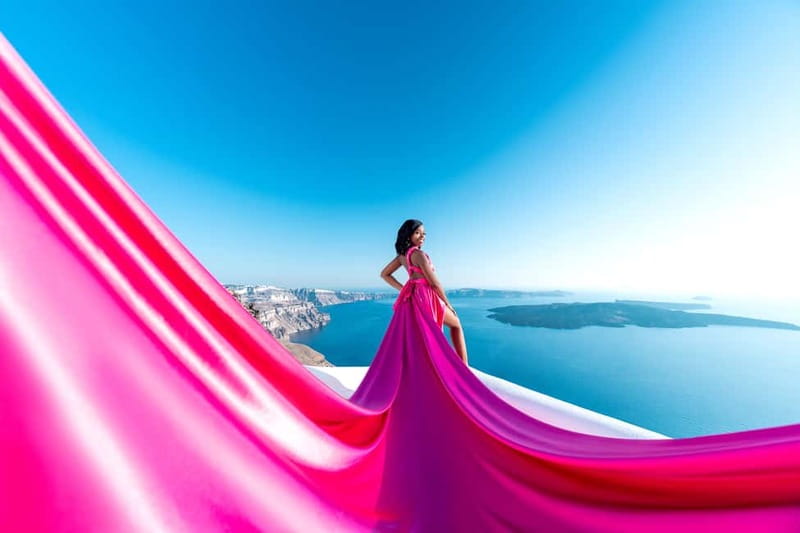 Santorini: Flying Dress Photo © Photoshoot "Express Package" - How to fit this into your Santorini day without losing your mind