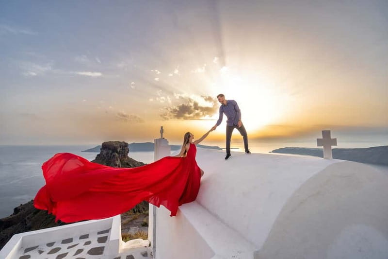 Santorini: Flying Dress Photo © Photoshoot "Express Package" - Editing and delivery timeline: previews first, final edits after you choose