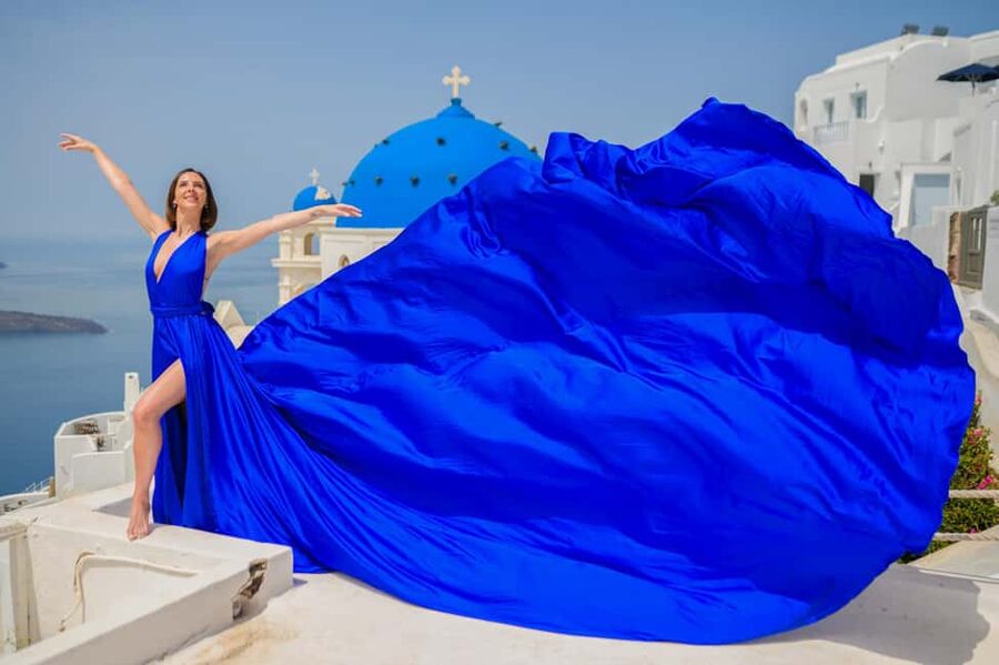 Santorini: Flying Dress Photoshoot & Slow-Motion Video - Why a Flying Dress Shoot Fits Santorini So Well