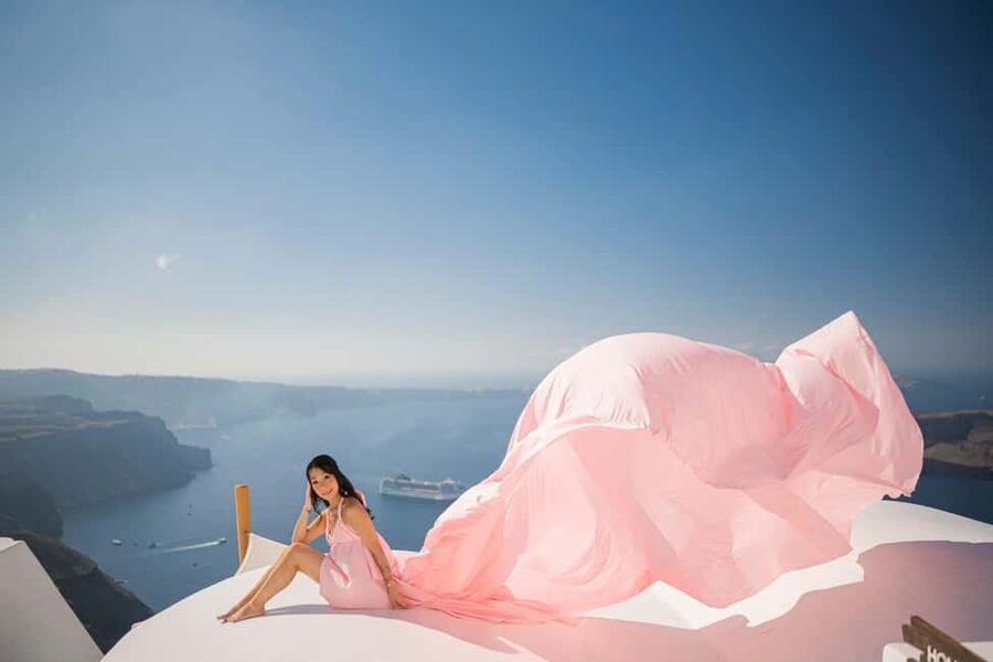 Santorini: Flying Dress Photoshoot & Slow-Motion Video - Your One Hour Schedule, Broken Into Real Moments