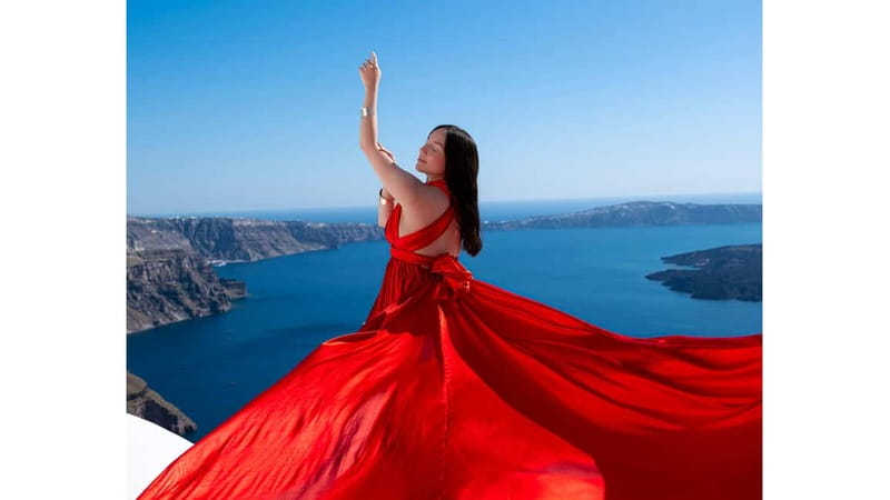 Santorini: Flying Dress Photoshoot with Edited Photos - Key Highlights to Know Before You Go