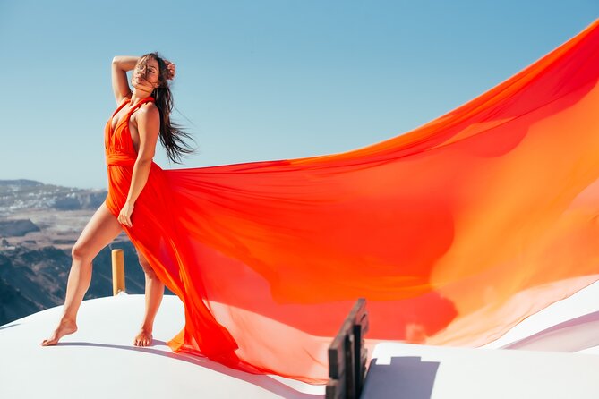 Santorini Flying Dresses Photo Shoot - Price and value for a 1-hour private session