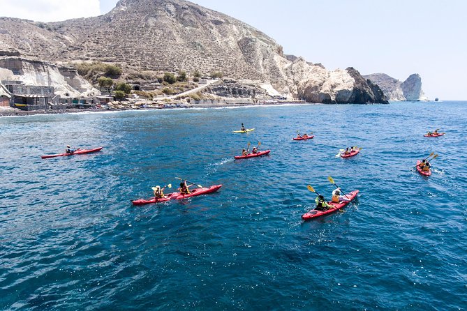 Santorini Guided Sea Kayaking with Light Lunch and Pick-up Option - Kayaking Santorini’s south coast at human speed