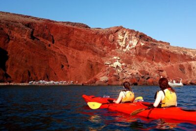 Santorini Guided Sea Kayaking with Light Lunch and Pick-up Option