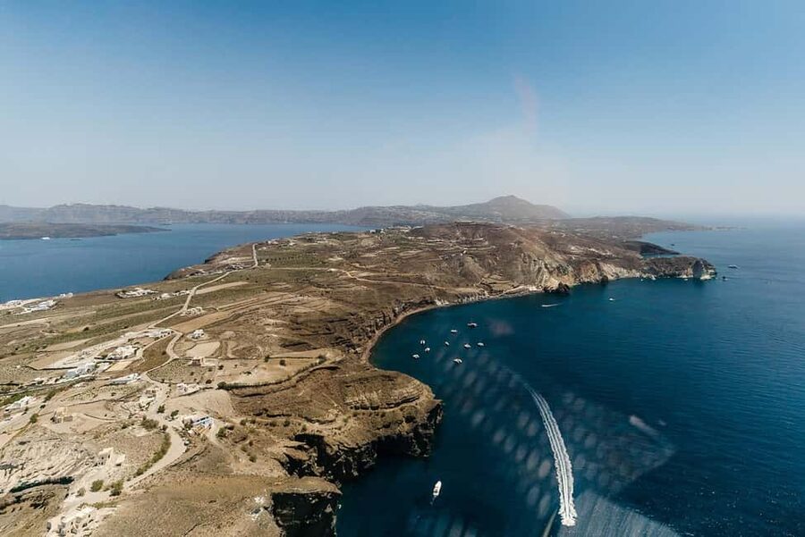 Santorini Helicopter Tour 20 minutes - Going 45 or 60 minutes: Megalochori, vineyards, and more time over the crater