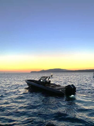 High-Speed Cruise on a Sleek, Modern Yacht