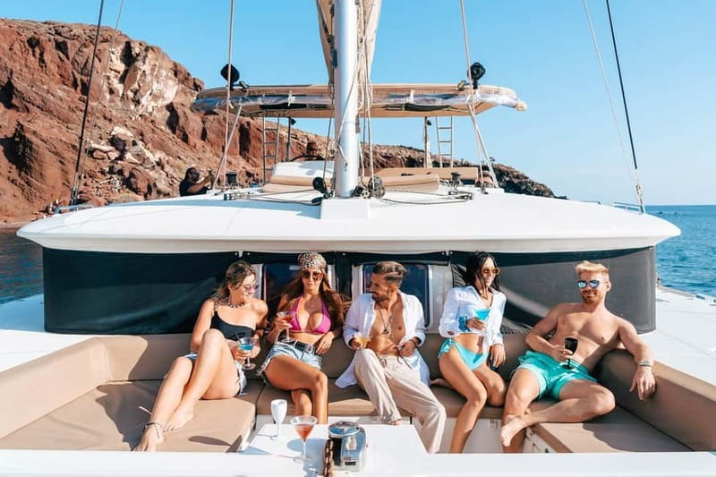 Santorini: Luxury Catamaran Cruise with Lunch, BBQ & Drinks - Key things to know before you go