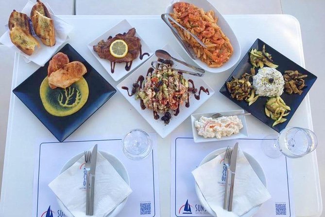 Santorini Luxury Catamaran Day Cruise with BBQ,drinks,transfer - The Ancient Lighthouse View From Sea