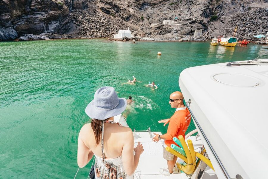 Santorini: Luxury Catamaran Day Trip with Meal and Open Bar - Price and Value: What $129 Buys You Here