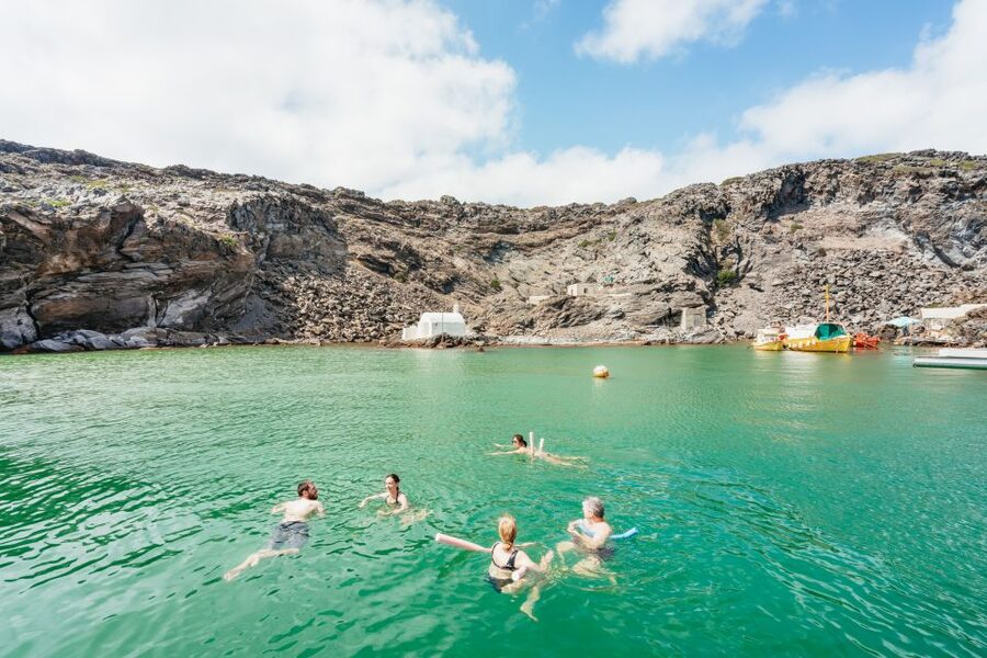Santorini: Luxury Catamaran Day Trip with Meal and Open Bar - Sunset Oia Option: Best Light Without the Rim Rush