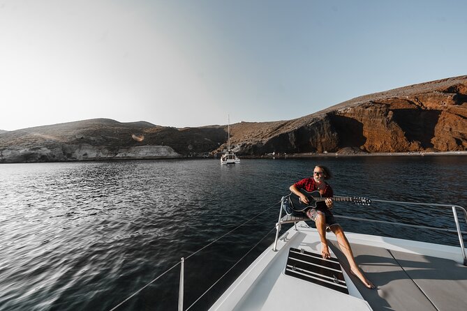 Santorini Luxury Catamaran Private Cruise - Black Mountain, Lighthouse, and Indian Rock, Seen the Santorini Way