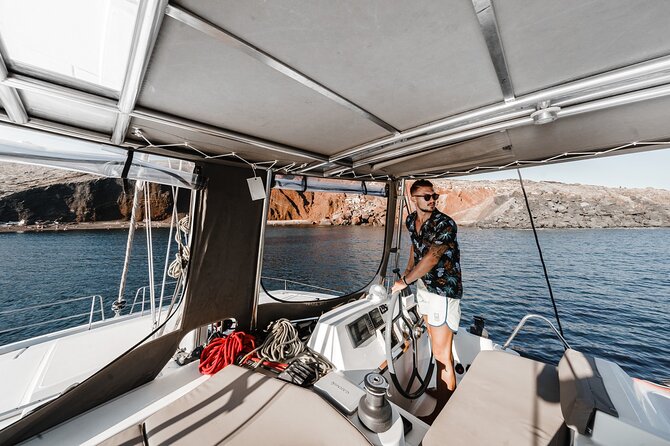 Santorini Luxury Catamaran Private Cruise - Hot Springs Swim: Warm Sulfur Water, Boat Distance, and Safety Tips