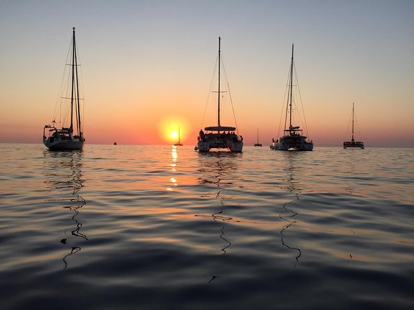 Santorini Luxury Catamaran Sunset Cruise with BBQ, Drink and Transfer - White Beach BBQ and the longer swim window you’ll appreciate