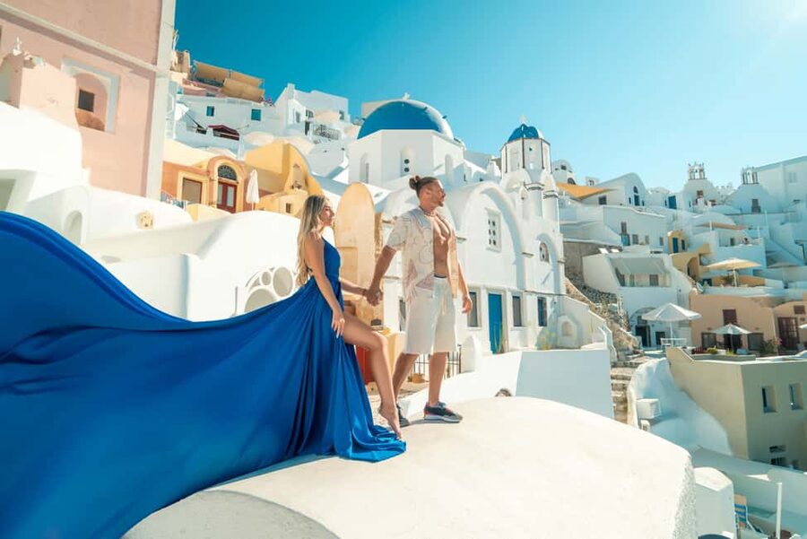 Santorini: Oia Flying Dress Photoshoot by SokoLOVE - Who This Photoshoot Works Best For, and Who Might Skip It