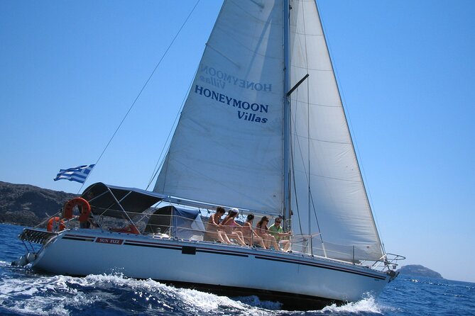 Santorini Oia: Private Sailing Yacht Cruise with Meal and Drinks - The Santorini volcano and the sulfur springs from sea level