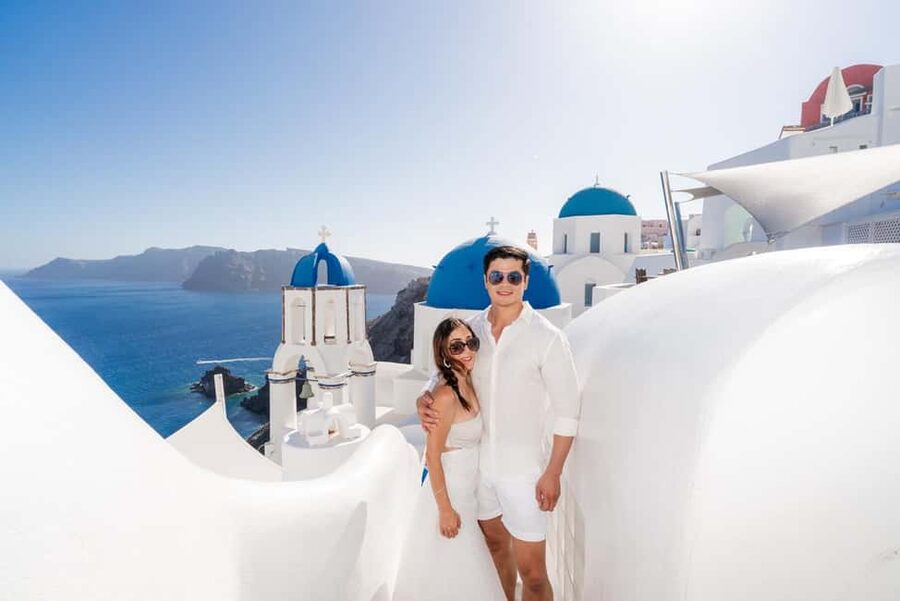 Santorini Photoshoot: Imerovigli or Fira - The Imerovigli Walking Route: Marble Streets, Castle, Blue Domes
