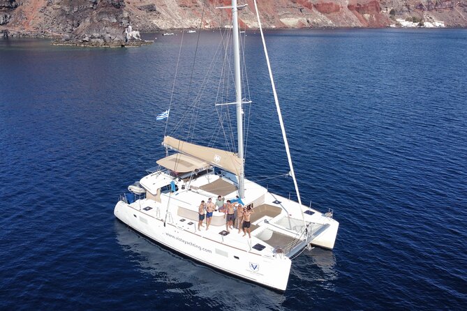 Santorini Platinum Catamaran Cruise with Meal, BBQ and Open Bar - Sunset timing and sea conditions: the two variables you cannot control