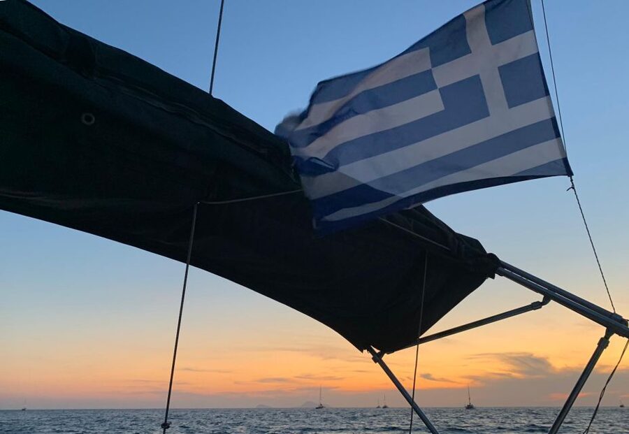 Santorini: Private 5-Hour Sunset Sailing Tour with Dinner - Red and white beach, then into the caldera