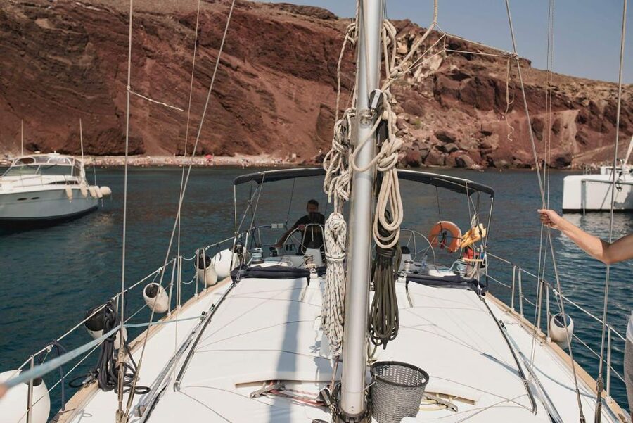Santorini: Private 5-Hour Sunset Sailing Tour with Dinner - Steering the wheel, Atlantis lore, and letting the captain shape the route