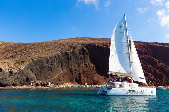 Santorini Private Catamaran Cruise with BBQ, Open Bar & Transfers - What the $665.11 price buys you on a private catamaran day