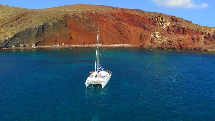 Santorini: Private Catamaran Cruise with Food & Drinks - Red and White Beach Photo Stops That Actually Set the Tone