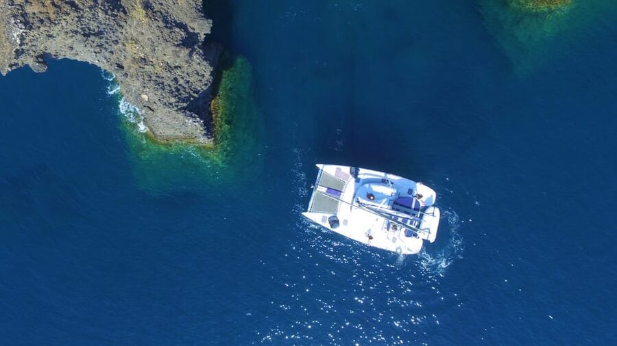 Santorini: Private Catamaran Cruise with Food & Drinks - Lunch Onboard With Wine and Beer: Good Food, But Menus Can Vary