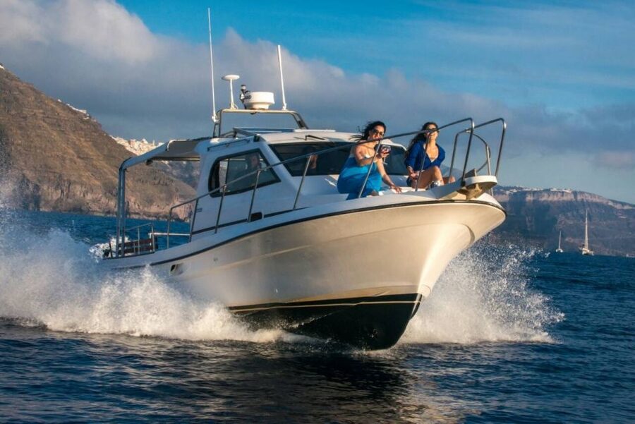 Santorini Private Cruise boat fishing tour - BBQ, Snorkeling - Key highlights at a glance