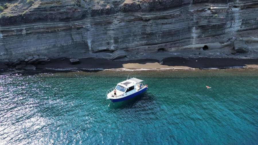 Santorini Private Cruise Sightseeing Tour with BBQ & Drinks - Secluded beaches and snorkeling stops you can actually use
