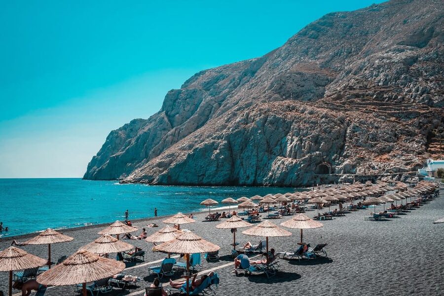 Santorini: Private Customizable Tour with Flexible Lenghts - Black sand beach time: relaxation with a volcanic twist