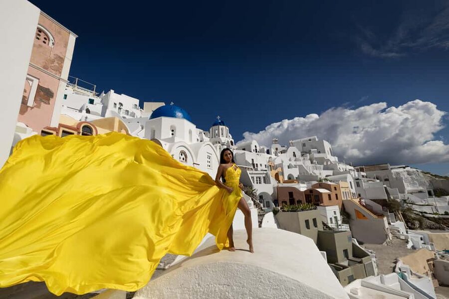 Santorini: Private Flying Dress Photoshoot at Iconic Spots - Price and value: is $294 for up to 2 a fair deal?