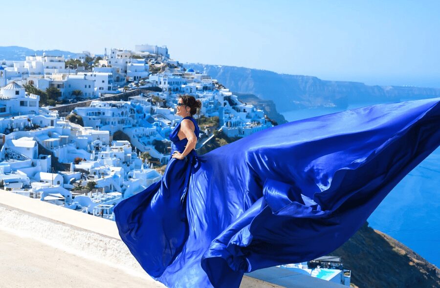 Santorini: Private Flying Dress Photoshoot with Pickup - Weather and timing: the one part you cannot control