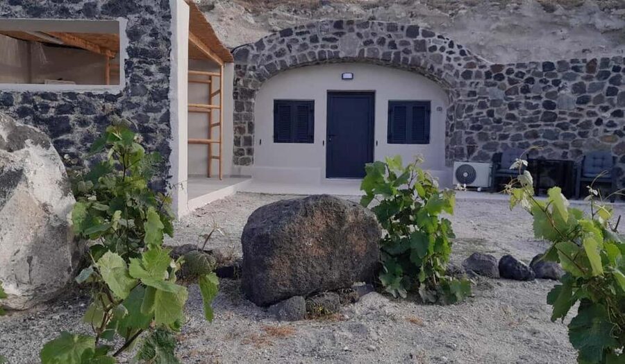 Santorini: Private Olive Oil tasting & Liqueur experience - Terraces, farm facilities, and the cave where shade does work