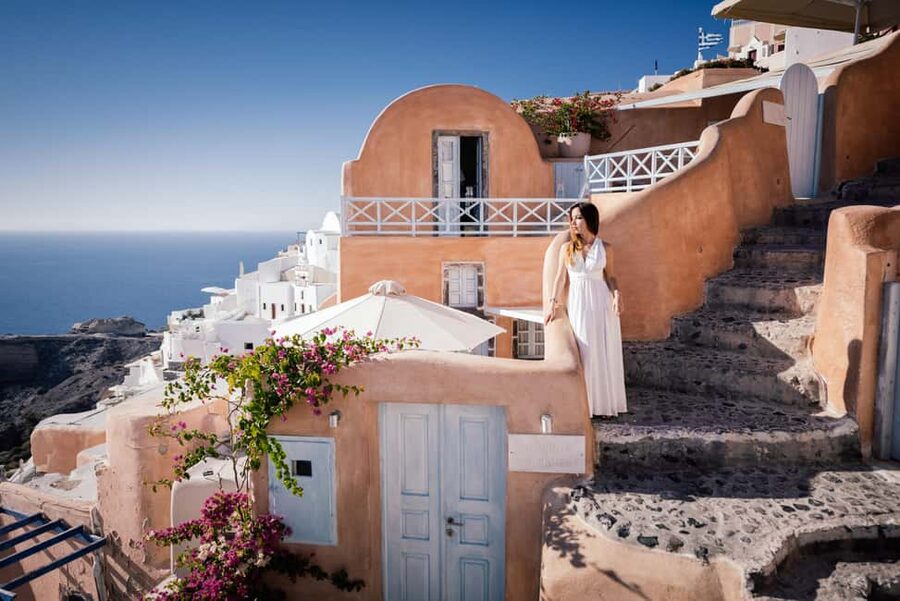 Santorini: Private Photoshoot with Professional Photographer - A Santorini photo shoot that feels like walking with a local