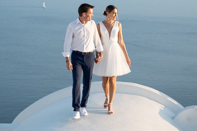 Santorini Private Photoshooting in Oia - Stop 1: the Blue Dome Santorini area for instant recognition