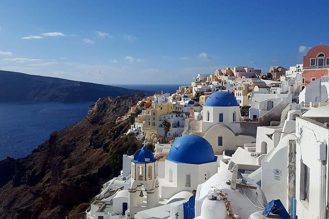Santorini Private Romantic Tour with Dinner & Wine Tasting - Megalochori sunset with a complimentary bottle