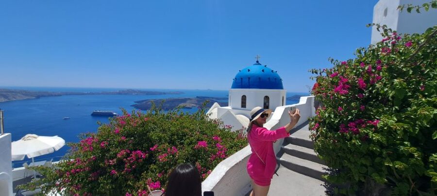 Santorini: Private Sightseeing Half-Day Tour - Red Beach at Akrotiri, volcanic color by the shoreline