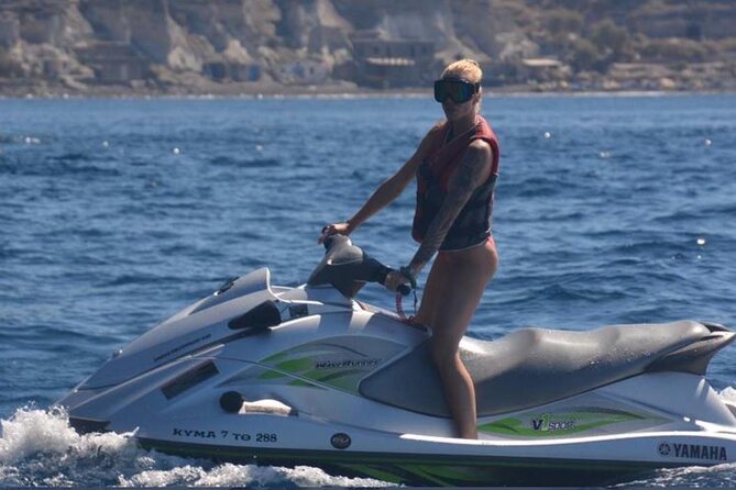 Santorini: Private South Coast Discovery on a Jet Ski - Jet Skiing the Santorini south coast from Perivolos Beach