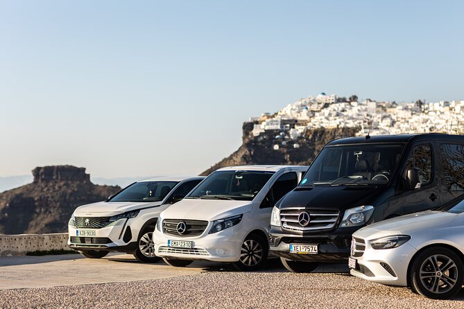 Santorini Private Transfers: 24/7 We are at your service - Vehicle choice and safety style for different travelers