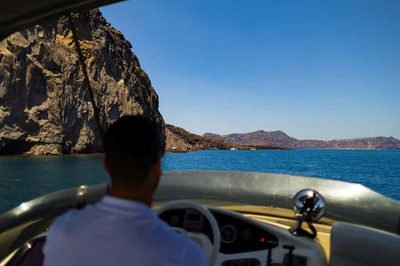 Santorini: Private Yacht Experience of Timeless Elegance - Nea Kameni hot springs: relaxing water, not a volcano hike