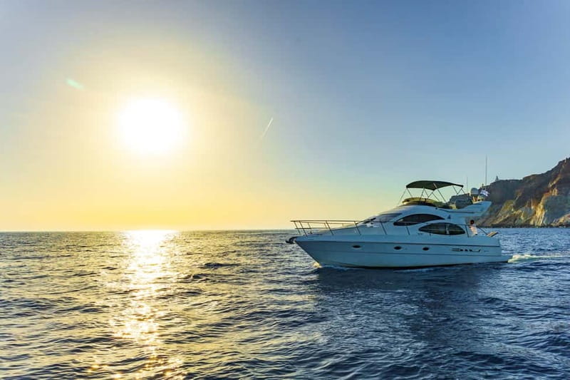 Santorini: Private Yacht Experience of Timeless Elegance - Food, drinks, and the included finishing touches