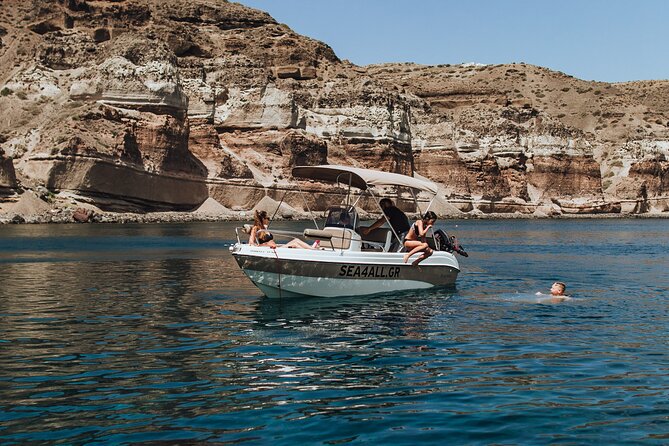 Santorini Rent a Boat Without License - Where You Can Go: Volcano, Hot Springs, Thirasia, and Swim Stops