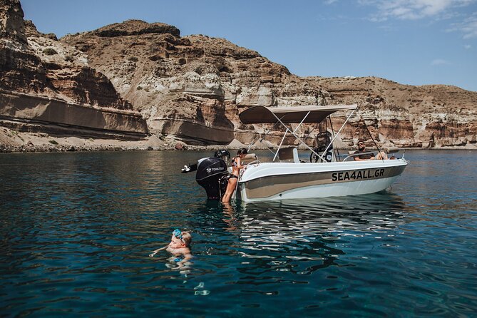 Santorini Rent a Boat Without License - Picking Between the Karel Paxos and Karel Ithaca Boats
