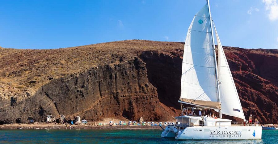 Santorini: Sailing Catamaran Cruise with BBQ and Drinks - Key things I’d circle on your map