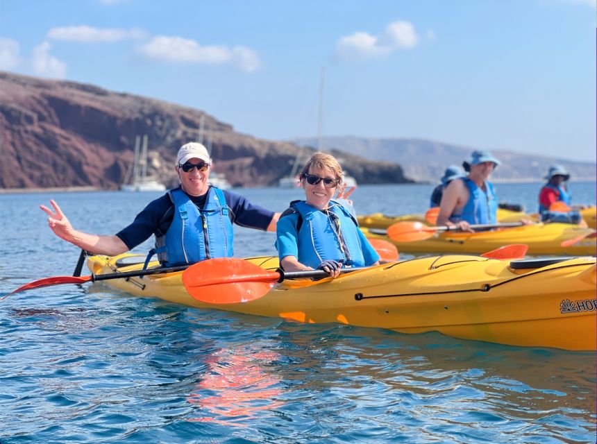 Santorini: Sea Caves Kayak Trip with Snorkeling and Picnic - Photos, small touches, and why the guides matter