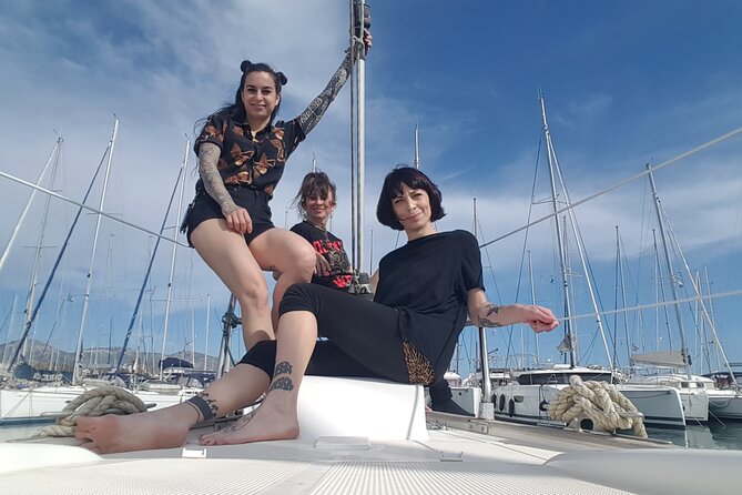 Santorini Semi-private Morning or Sunset Volcano Sailing Tour - Nea Kameni: swim, wine, meal, and the part people remember