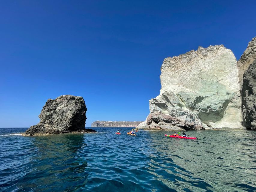 Santorini: South Sea Kayaking Tour with Sea Caves and Picnic - From Akrotiri launch: learning sea kayak basics fast
