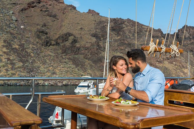 Santorini Sunset Dinner Cruise Including Nea Kameni Visit - Palea Kameni and the swim rhythm
