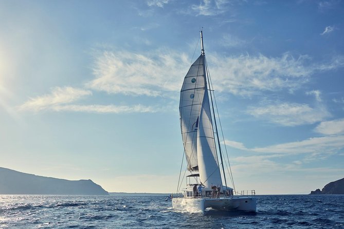 Santorini Sunset Luxury Sailing Catamaran Cruise with BBQ, drinks, transfer - Hot springs near the volcano: a warm, sulfur-scented swim